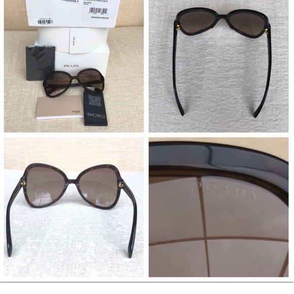 PRADA 56 mm butterfly sunglasses brown